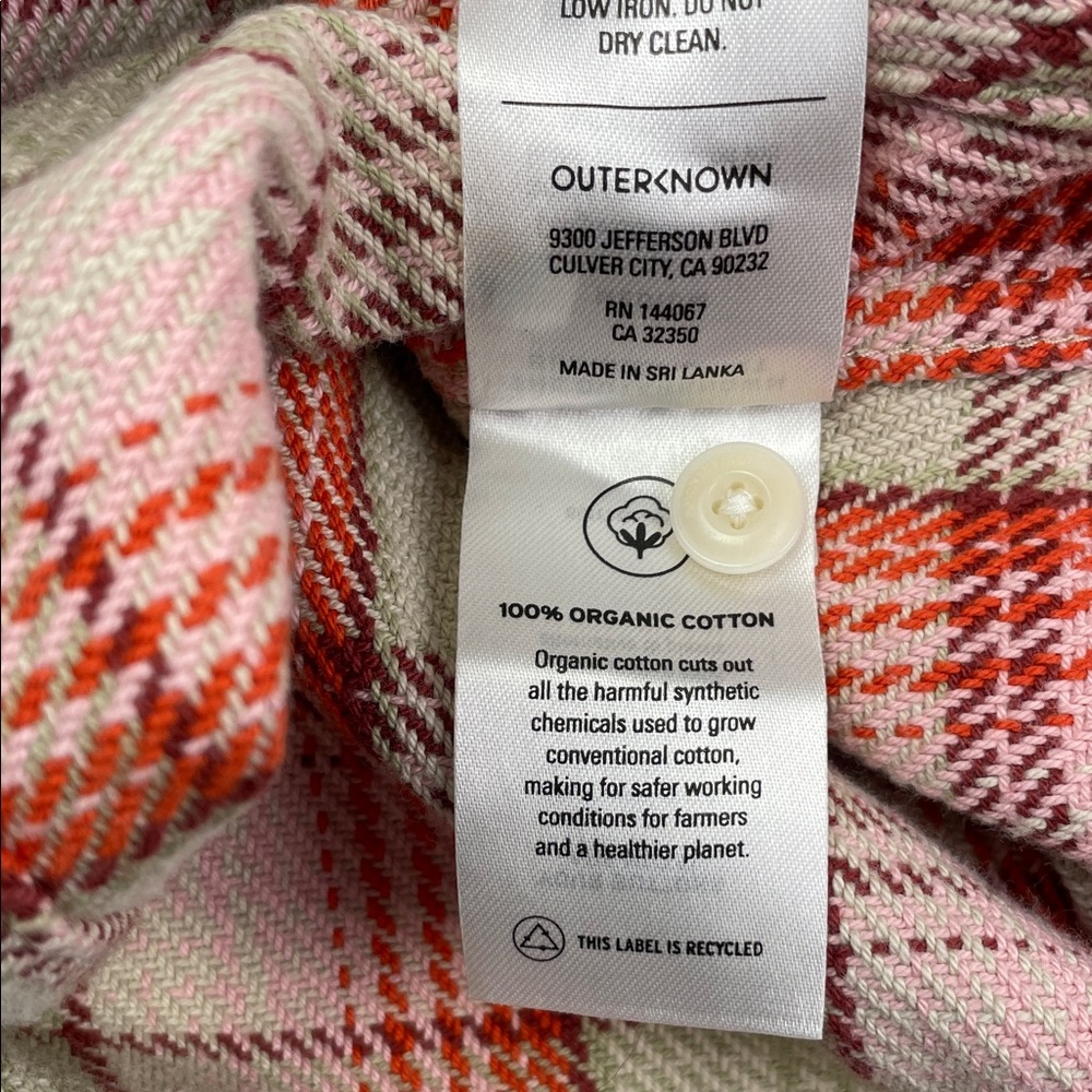 Outerknown Plaid Button Down Shirt in Red and Cream - Picture 10 of 12